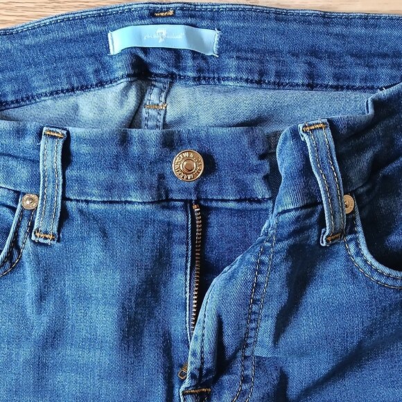 7 For All Mankind Kimmee Mid Rise Bootcut Jeans in Duchess Blue Size 28 - Picture 6 of 11